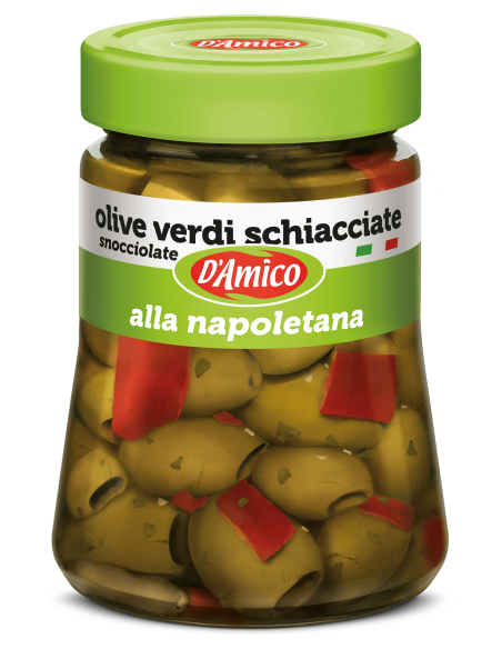 OLIVE SCHIACCIATE SNOCC. alla NAPOLETANA in olio