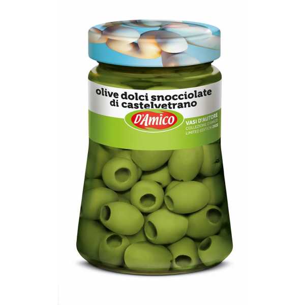 Castelvetrano Pitted Green Sweet Olives - Designer Jar