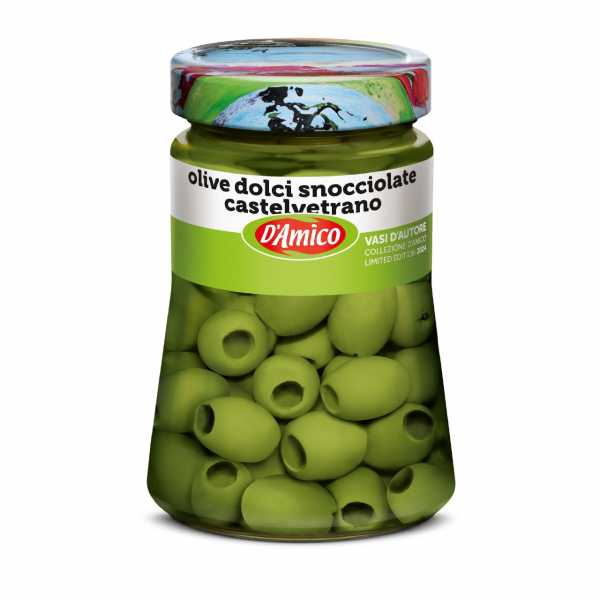 Castelvetrano Pitted Green Sweet Olives - Designer Jar