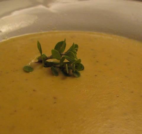 Zuppa di lenticchie con mousse di Chévre