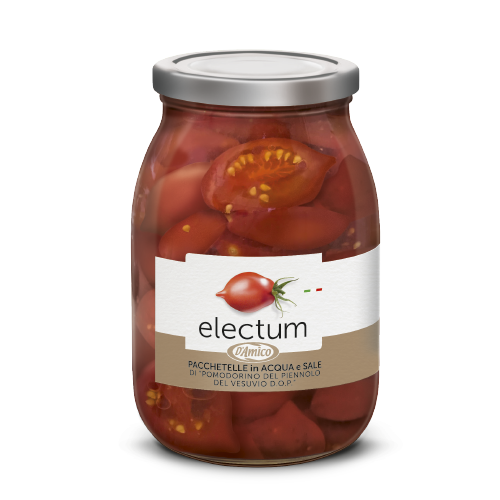 Pomodorino del Piennolo del Vesuvio DOP “a Pacchetelle”, in acqua e sale